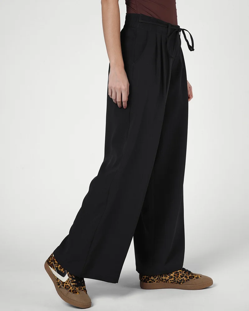 بيواكوف Women's Jet Black Korean Pants