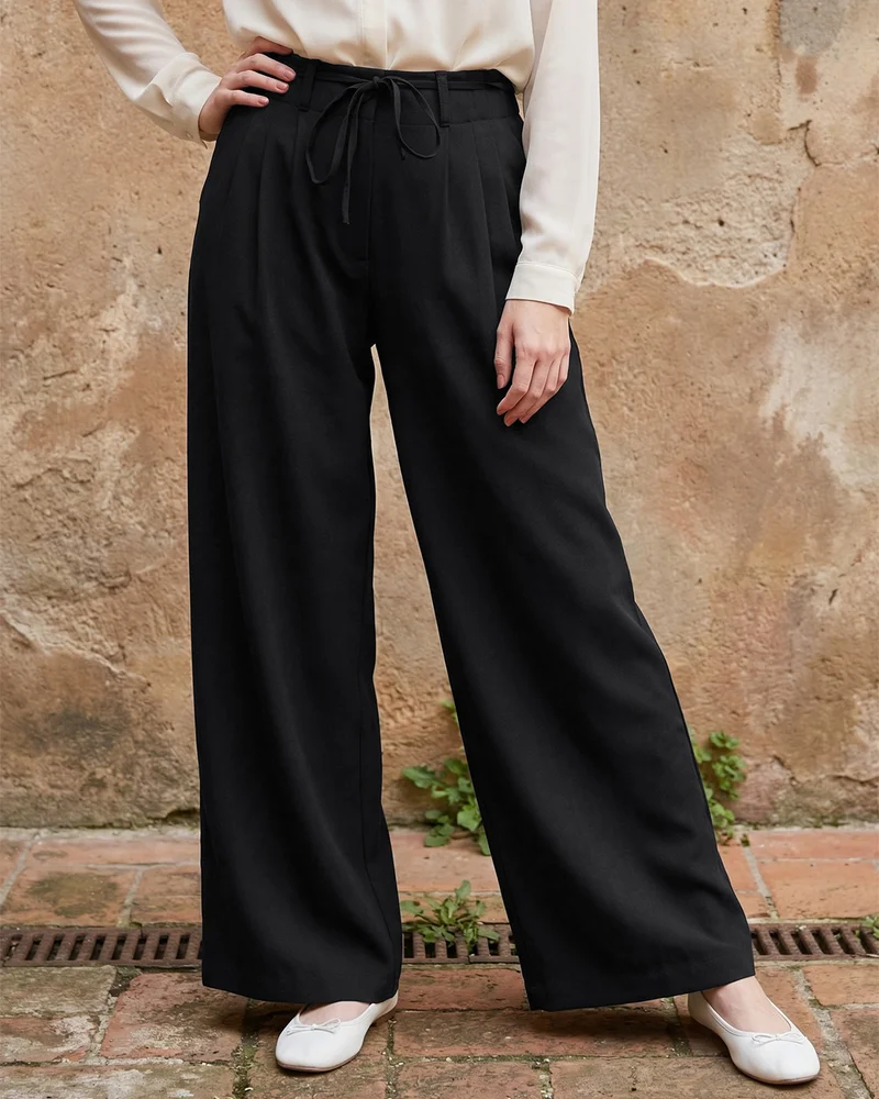 بيواكوف Women's Jet Black Korean Pants