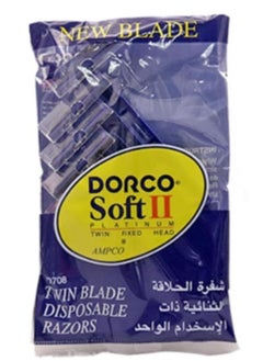 DORCO Dorco Soft II Twin Blade Disposable Razors Blue 5 Razors 