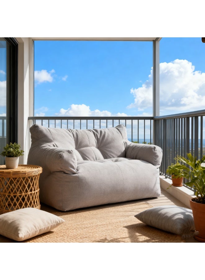 Arabest Indoor Large Bean Bag Sofa with Filling Bedroom Living Room Leisure Lounge Chair Bean Bag Tatami Pouf Soft Armchair, Sofa Cover Light Gray - Image 5