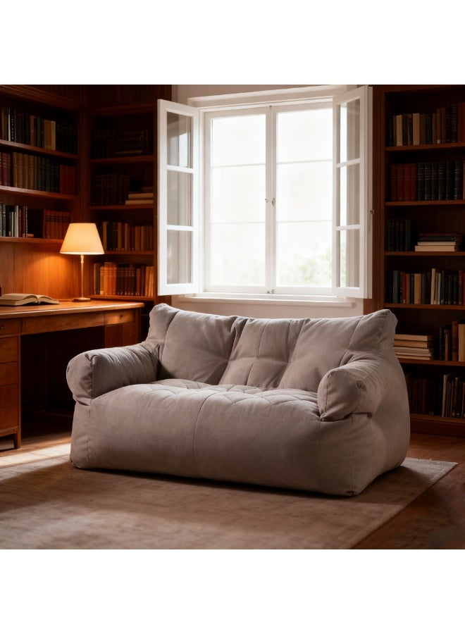 Arabest Indoor Large Bean Bag Sofa with Filling Bedroom Living Room Leisure Lounge Chair Bean Bag Tatami Pouf Soft Armchair, Sofa Cover Light Gray - Image 4