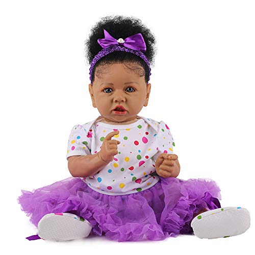 HOOMAI Lifelike Reborn Baby Dolls with Soft Body African American Realistic Girl Doll 228 Inch Best Birthday Gift Set - Image 1