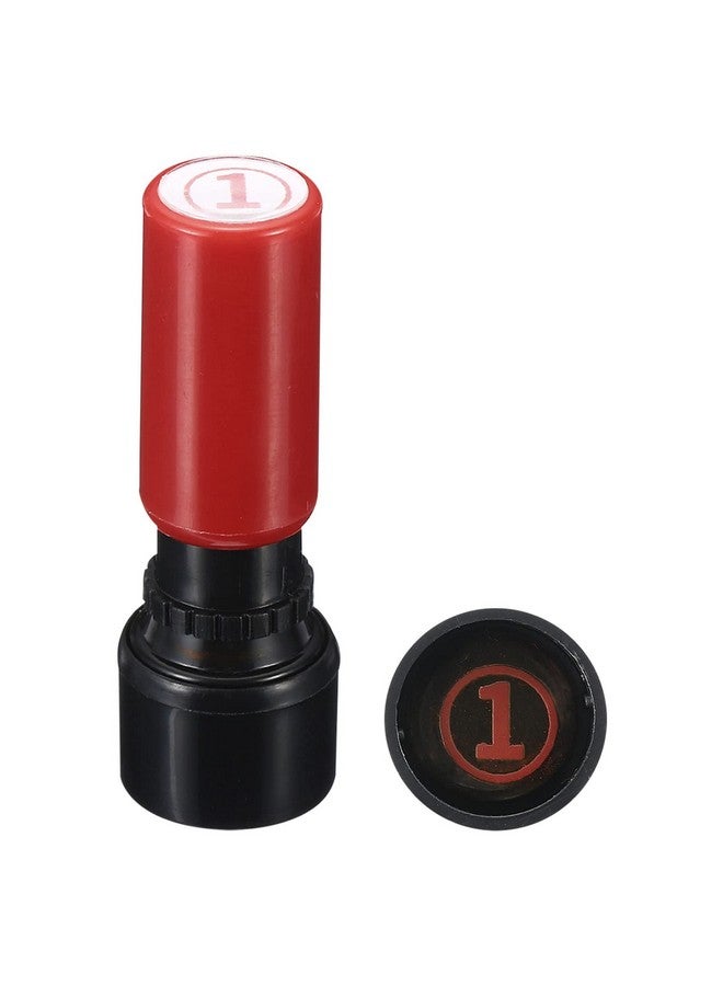 PATIKIL Number Stamps Self Inking, Numeral 1 7Mm Number Stamp With Circle Teacher Stamp Initial Stamp Ink Stamp For Class Notebook Scrapbooking Diy Craft, Red Shell - Image 1