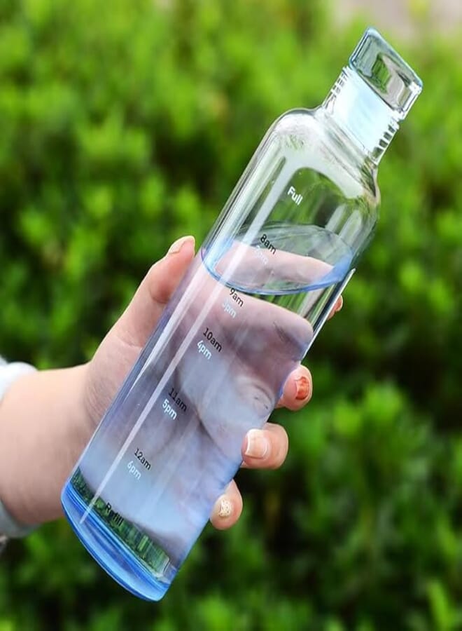 Mevanta Glass Borosilicate Water Bottle With Cap 500 ML Leak Proof & Airtight Lid with Time Marker Water Bottle For Home,Office,School, College, Gym, Daily Uses (Multi color Set of 1)