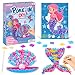 Lonfliness 8PCS Pokein Craft and Art Kit Mermaid Theme NoMess Fabric Sewing Art Puzzle Puncture Painting DIY Ocean Sea Animals Toy Gifts for Activity Game Birthday Party - Image 2