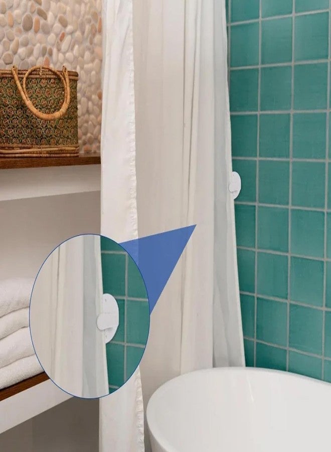 LINYUEARUI 5Pcs Shower Curtain Clips to Wall,Shower Room Curtain Adhesive, Windproof and Splash Proof Clip, Bathroom Curtain counterweight Clip, Windproof and Splash Proof Cover - Image 5