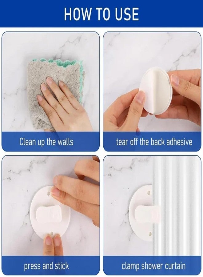 LINYUEARUI 5Pcs Shower Curtain Clips to Wall,Shower Room Curtain Adhesive, Windproof and Splash Proof Clip, Bathroom Curtain counterweight Clip, Windproof and Splash Proof Cover - Image 4