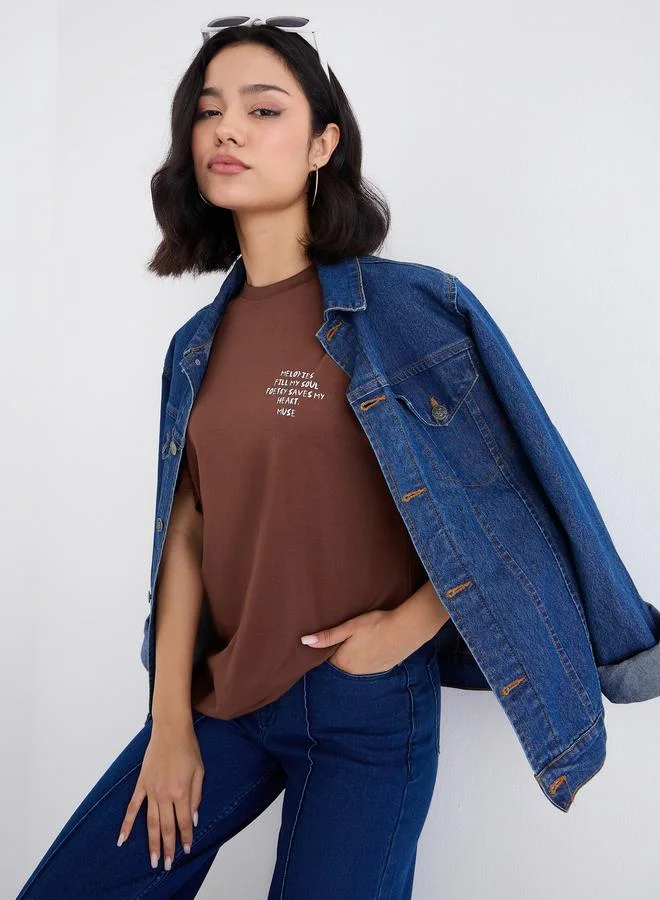 Styli Styli Slogan Print Oversized T-Shirt