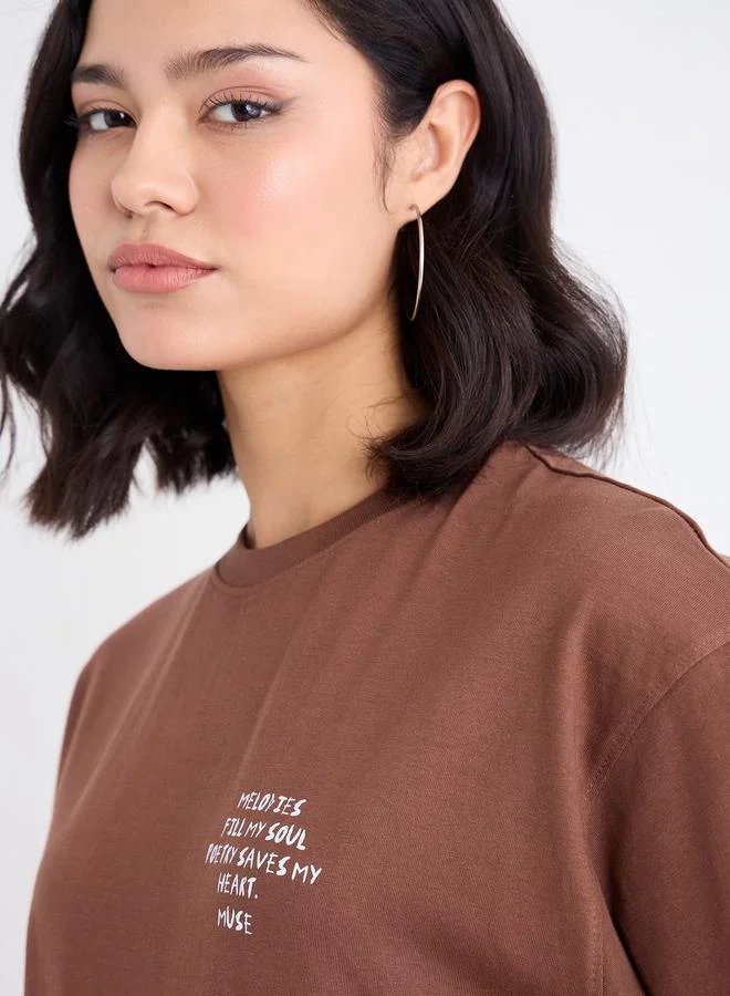 Styli Styli Slogan Print Oversized T-Shirt