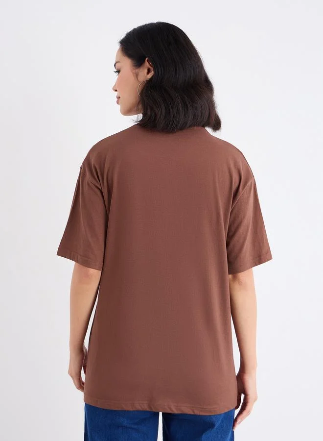 Styli Styli Slogan Print Oversized T-Shirt