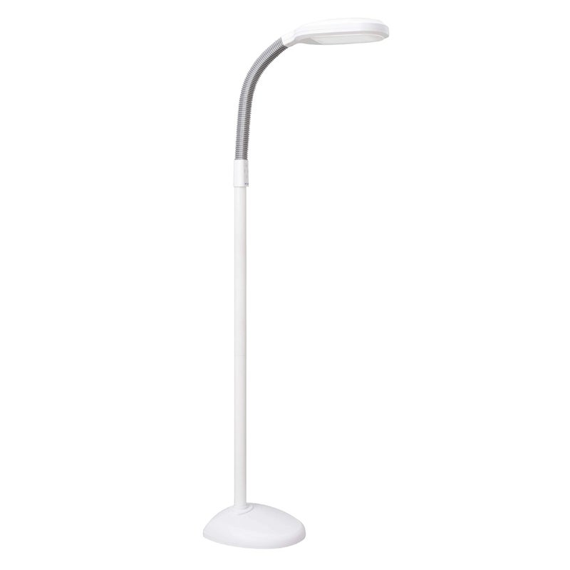 Verilux SmartLight Full Spectrum LED Modern Floor Lamp with Adjustable Brightness, Flexible Gooseneck and Easy Controls - Reduces Eye Strain and Fatigue - Ideal for Reading, Artists, Craft (White) - Image 1