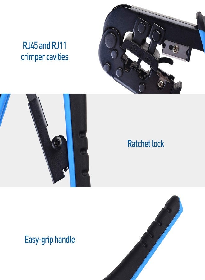 Cable Matters Modular RJ45 Crimp Tool (Ethernet Crimper) with Built-in Wire Cutter and Stripper - 10-Pack Cat6 RJ45 Connectors Included - Image 4