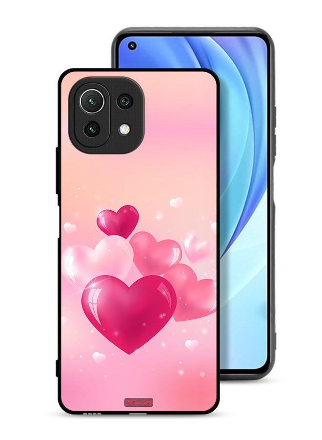 Tolwak Xiaomi Mi 11 Lite 4G Protective Case Cover Beautiful Hearts Art - Image 1
