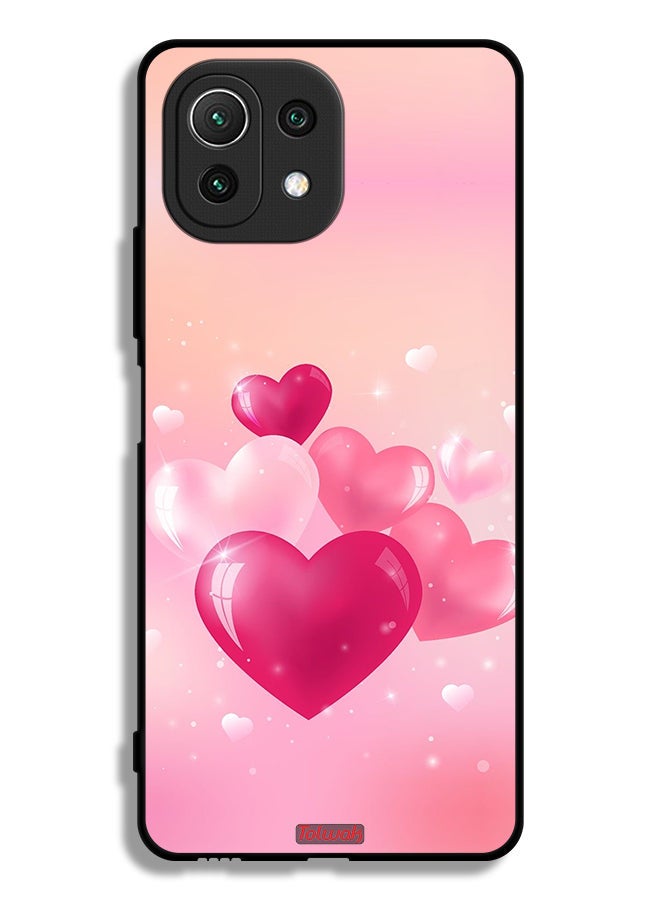 Tolwak Xiaomi Mi 11 Lite 4G Protective Case Cover Beautiful Hearts Art - Image 2