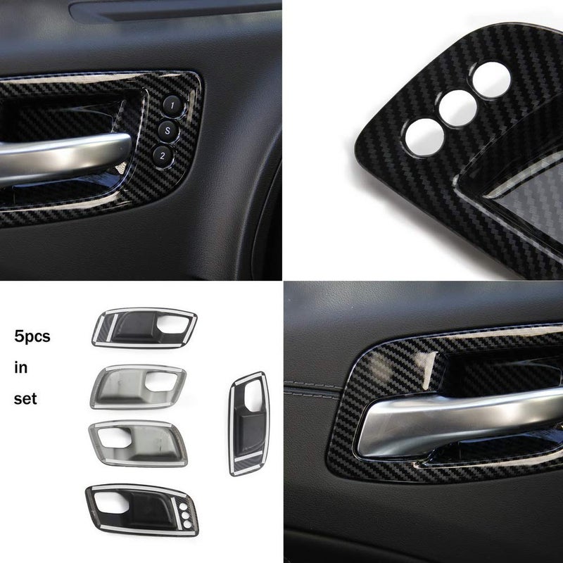 crosselec Carbon Fiber Inner Door Handle Bowl Cover Trim for Dodge Charger 2011-2021/ Chrysler 300 2015-2021 - Image 3