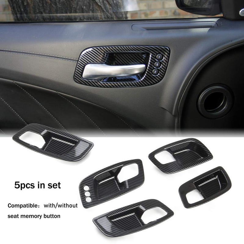 crosselec Carbon Fiber Inner Door Handle Bowl Cover Trim for Dodge Charger 2011-2021/ Chrysler 300 2015-2021 - Image 5