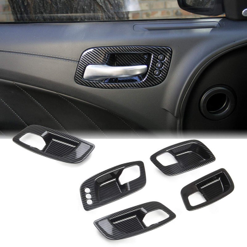 crosselec Carbon Fiber Inner Door Handle Bowl Cover Trim for Dodge Charger 2011-2021/ Chrysler 300 2015-2021 - Image 1
