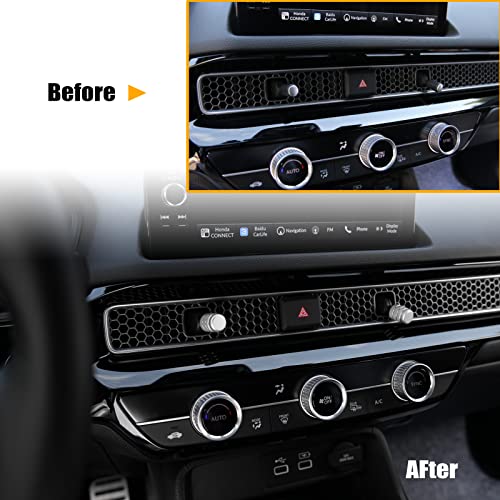 CKE 4pcs Compatible with Honda Civic CRV 2025 2024 2023 Accessories Car Center Console Cover Air Vent knob Caps Interior Decoration Cover Trims -Silver - Image 3