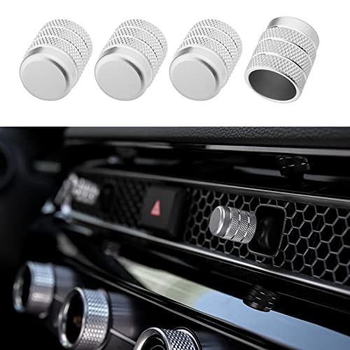 CKE 4pcs Compatible with Honda Civic CRV 2025 2024 2023 Accessories Car Center Console Cover Air Vent knob Caps Interior Decoration Cover Trims -Silver - Image 1