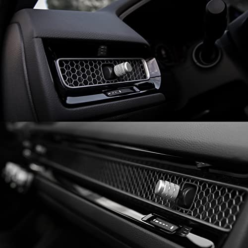 CKE 4pcs Compatible with Honda Civic CRV 2025 2024 2023 Accessories Car Center Console Cover Air Vent knob Caps Interior Decoration Cover Trims -Silver - Image 5