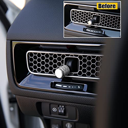 CKE 4pcs Compatible with Honda Civic CRV 2025 2024 2023 Accessories Car Center Console Cover Air Vent knob Caps Interior Decoration Cover Trims -Silver - Image 2