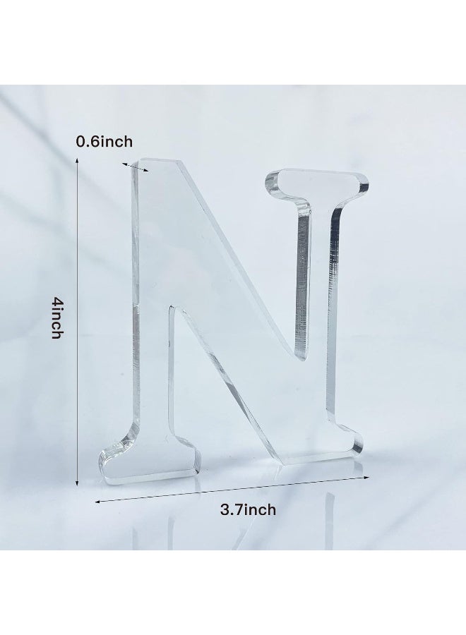 TPGP حروف أكريليك قابلة للتصميم بحجم 4 بوصات غير مكتملة لتزيين الجدران حروف قائمة زخرفية شرائح لافتة تزيين لمشاريع الحرف المنزلية والحفلات (N) - Image 2