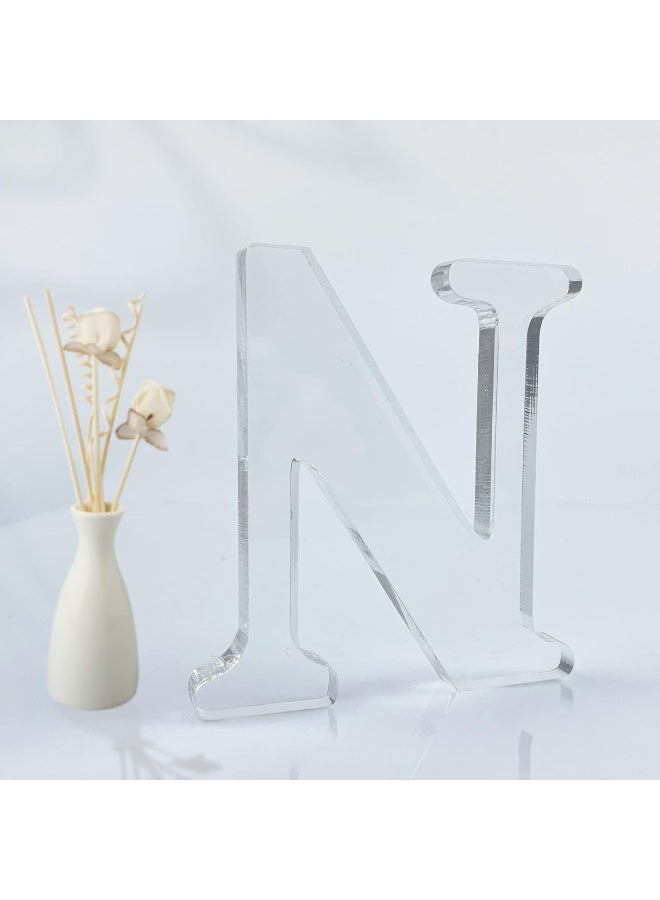 TPGP حروف أكريليك قابلة للتصميم بحجم 4 بوصات غير مكتملة لتزيين الجدران حروف قائمة زخرفية شرائح لافتة تزيين لمشاريع الحرف المنزلية والحفلات (N) - Image 1