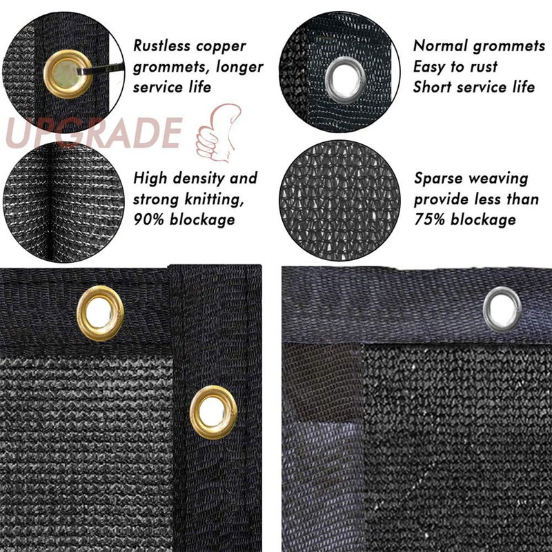 UPGRADE Privacy Screen 6' x 50' Fence Commercial Shade Cover with Brass Grommets Heavy Duty Perfect for Outdoor Back Yard, Black, Customizable - Image 4