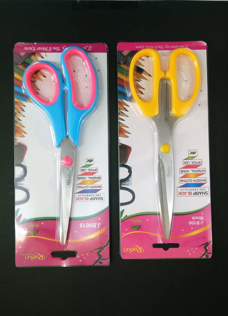 Rocket Scissors Pack of 2 Pieces (Large) - Rocket® Multi-Purpose High Quality Durable German Stainless Steel Scissor for Office Stationery, Home Kitchen, Suitable for Craft Paper Work etc EZ075 - Image 4