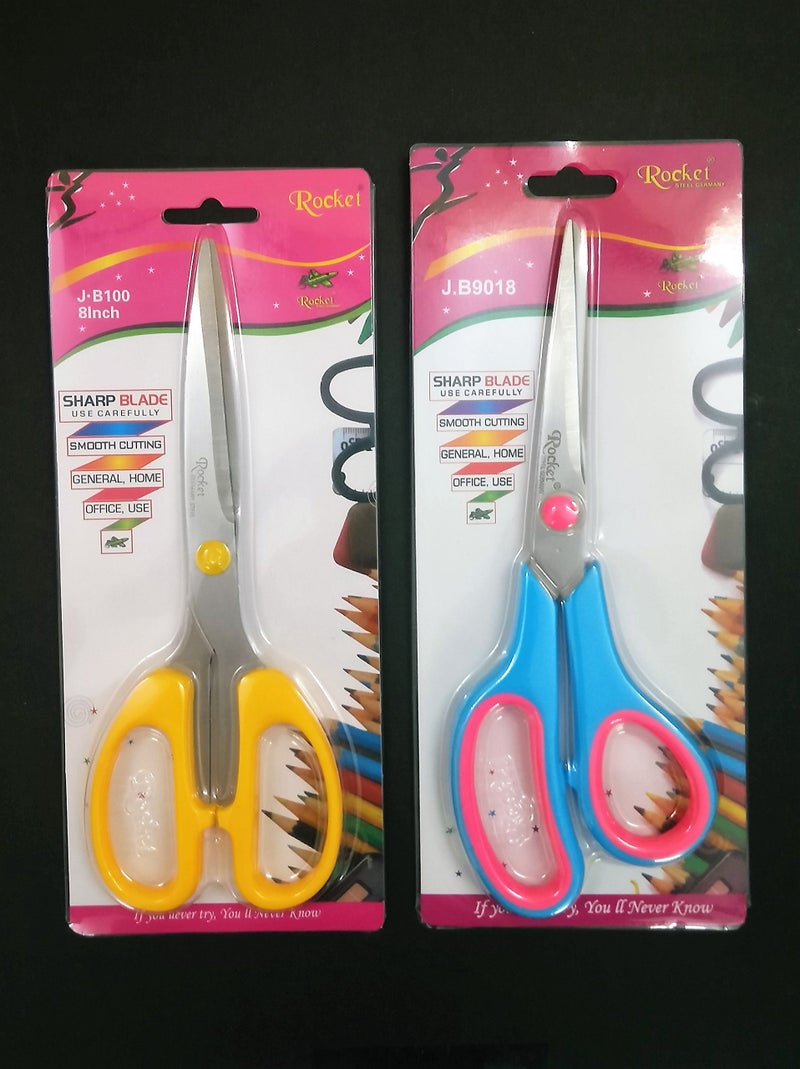 Rocket Scissors Pack of 2 Pieces (Large) - Rocket® Multi-Purpose High Quality Durable German Stainless Steel Scissor for Office Stationery, Home Kitchen, Suitable for Craft Paper Work etc EZ075 - Image 3