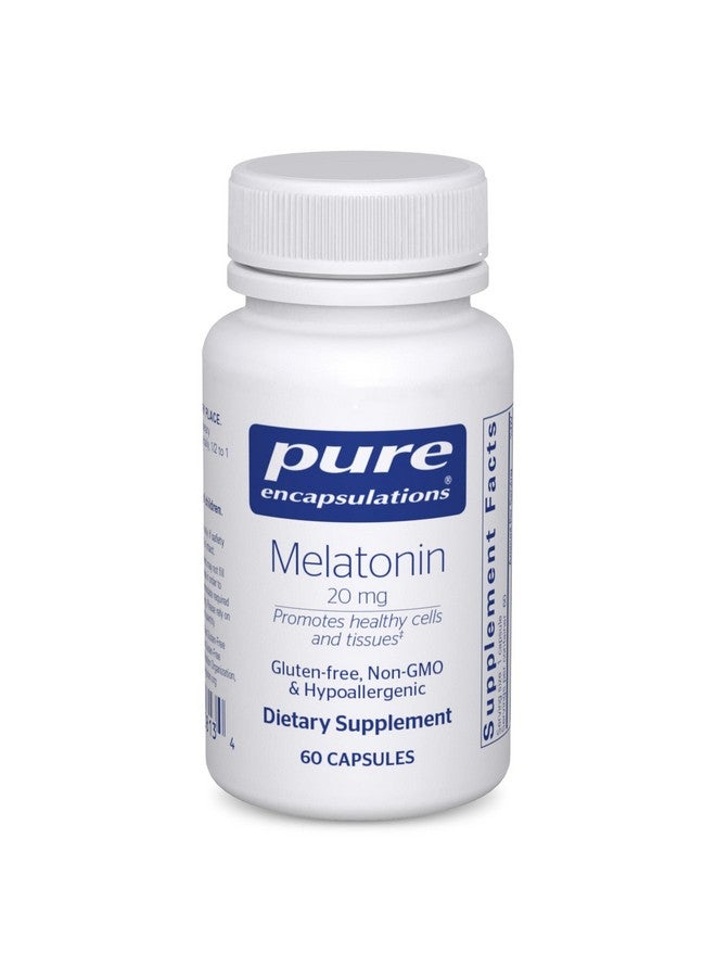 Pure Encapsulations Melatonin 20 mg - Not Intended for Sleep Support - for Immune System & Healthy Cells - 99.5% Purity Melatonin - Gluten Free & Non-GMO - 60 Capsules - Image 1