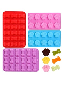 Y&D KASTWAVE Silicone Ice Molds Trays with Puppy Dog Paw and Bone Shape, Non stick Natural Food Grade Used for Jelly, Candy, Chocolate,Ice Cube, Can Bake Snack Biscuits  - Image 1