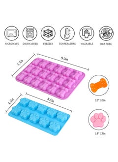 Y&D KASTWAVE Silicone Ice Molds Trays with Puppy Dog Paw and Bone Shape, Non stick Natural Food Grade Used for Jelly, Candy, Chocolate,Ice Cube, Can Bake Snack Biscuits  - Image 4