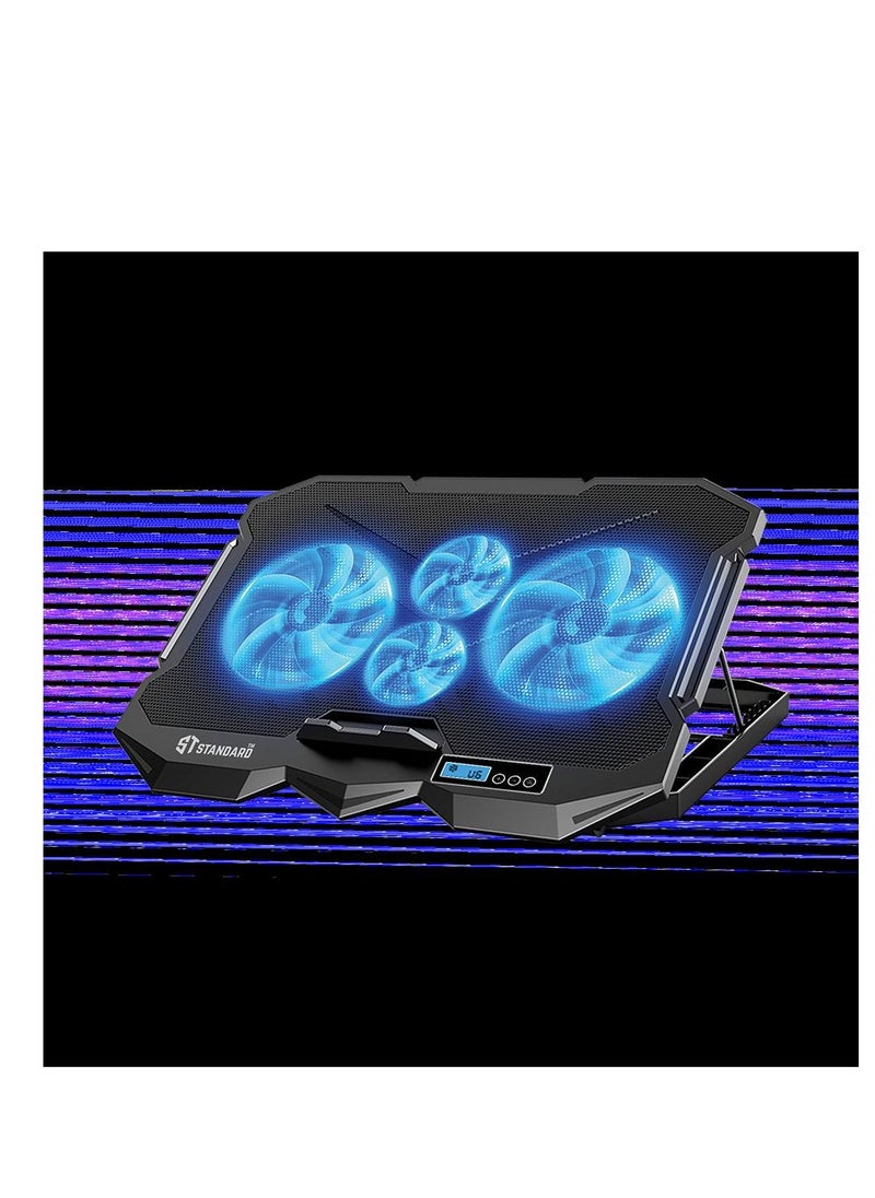 اس تي - حامل تبريد قياسي قاعدة تبريد للكمبيوتر المحمول LCD Screen – LED Light للألعاب ICE-04 PLUS – 4*PLUS مراوح LED – 15.1 بوصة - Image 1