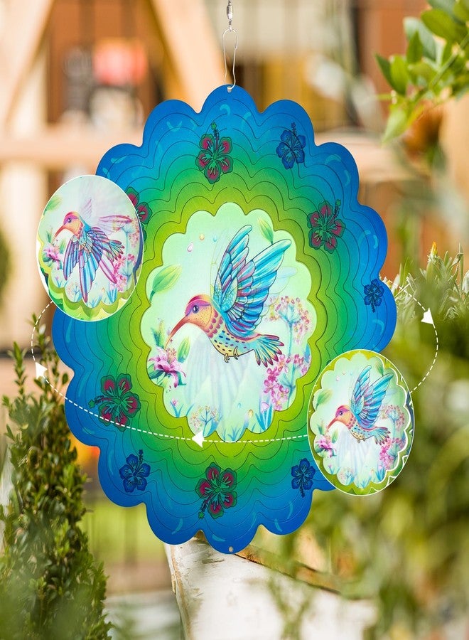 DKJOCKY Hummingbird Metal Wind Spinners - Hummingbird Gifts for Women Mom Grandma Wife, Hanging Animations Wind Spinner for Outdoor & Indoor Decorations, 12 inch for Ornament Gifts - Image 1