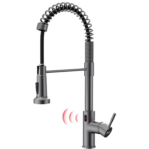 GIMILI Black Stainless Touchless Kitchen Faucet Motion Sensor Kitchen Faucets with Pull Down Sprayer Single Handle Kitchen Sink Faucet - Image 1