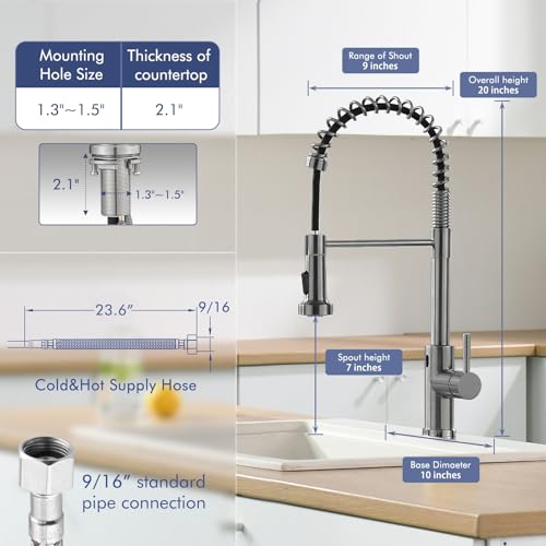 GIMILI Black Stainless Touchless Kitchen Faucet Motion Sensor Kitchen Faucets with Pull Down Sprayer Single Handle Kitchen Sink Faucet - Image 3