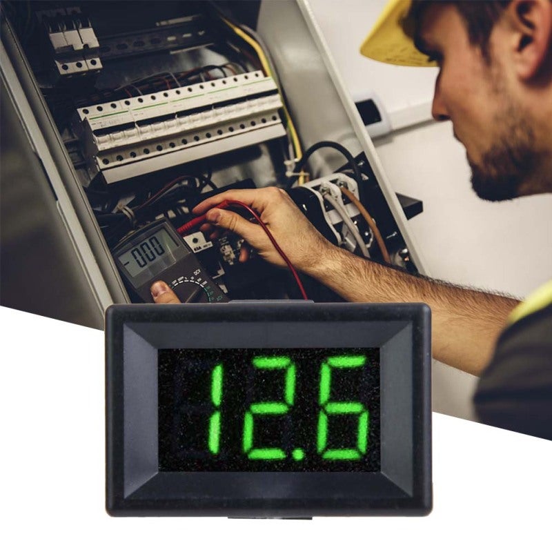 Digital Voltmeter: 0.36Inch Green Backlight LED Display - High Precision Reverse Protection DC Voltage Meter for Waterproof 4-30V DC Voltage Measurement - Image 3