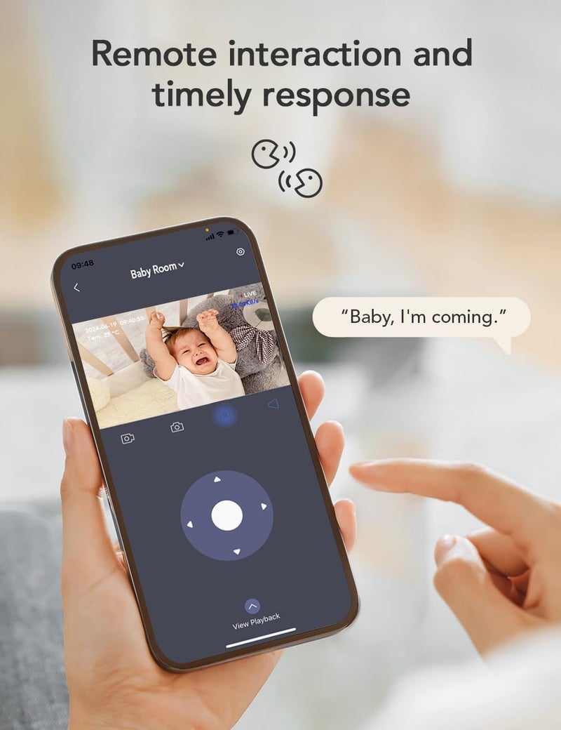 nooie Baby Monitor Dog Camera with Phone App 2K Cat Camera 360 WiFi Indoor Camera for Home Security AI Motion Tracking TwoWay Audio Compatible with Alexa 24Ghz WiFi Only SD or Cloud Storage - Image 5