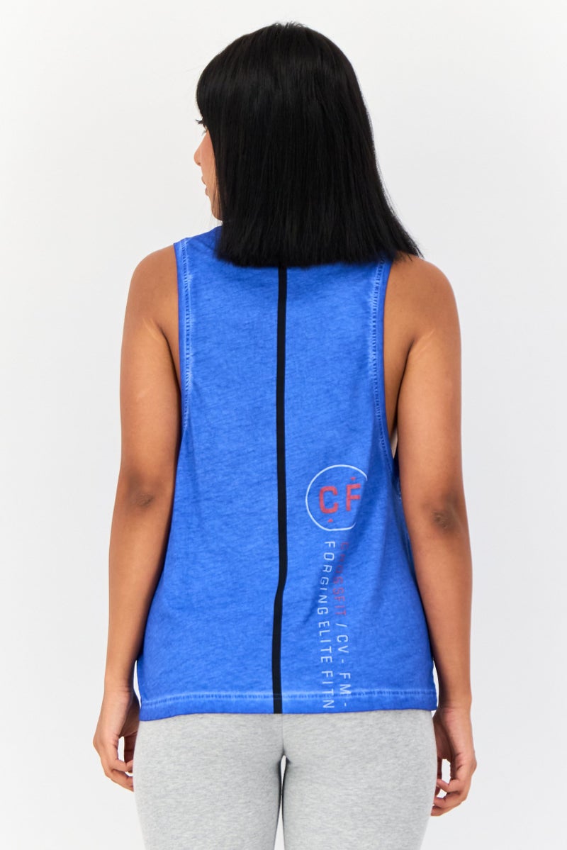 Reebok Crossfit Women Sportswear Fit Sleeveless Training Tank Top, Blue - Image 3