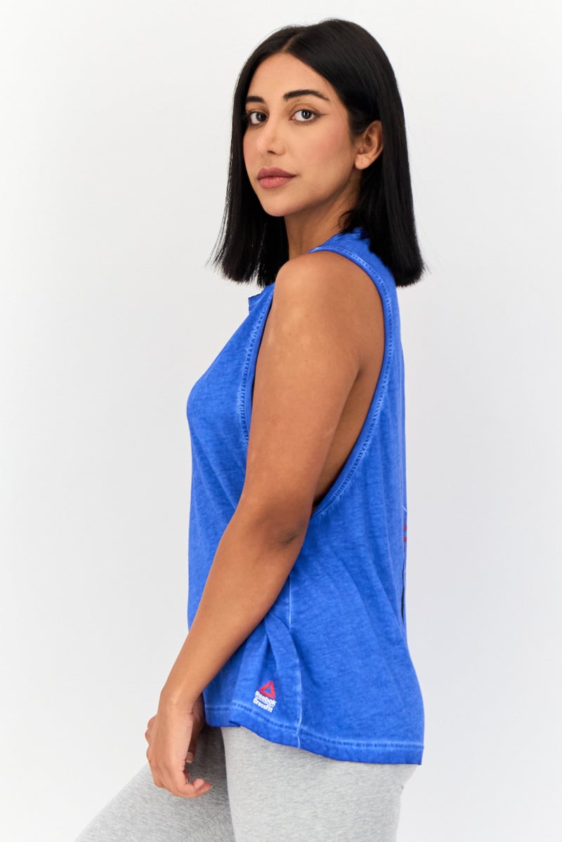 Reebok Crossfit Women Sportswear Fit Sleeveless Training Tank Top, Blue - Image 2