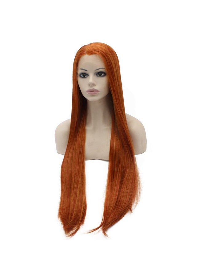 NIBEMINENT Long Straight Synthetic Wig Brown - Image 2