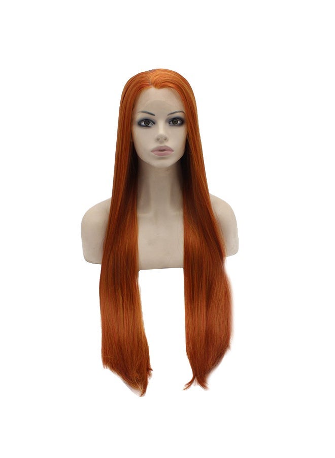 NIBEMINENT Long Straight Synthetic Wig Brown - Image 1