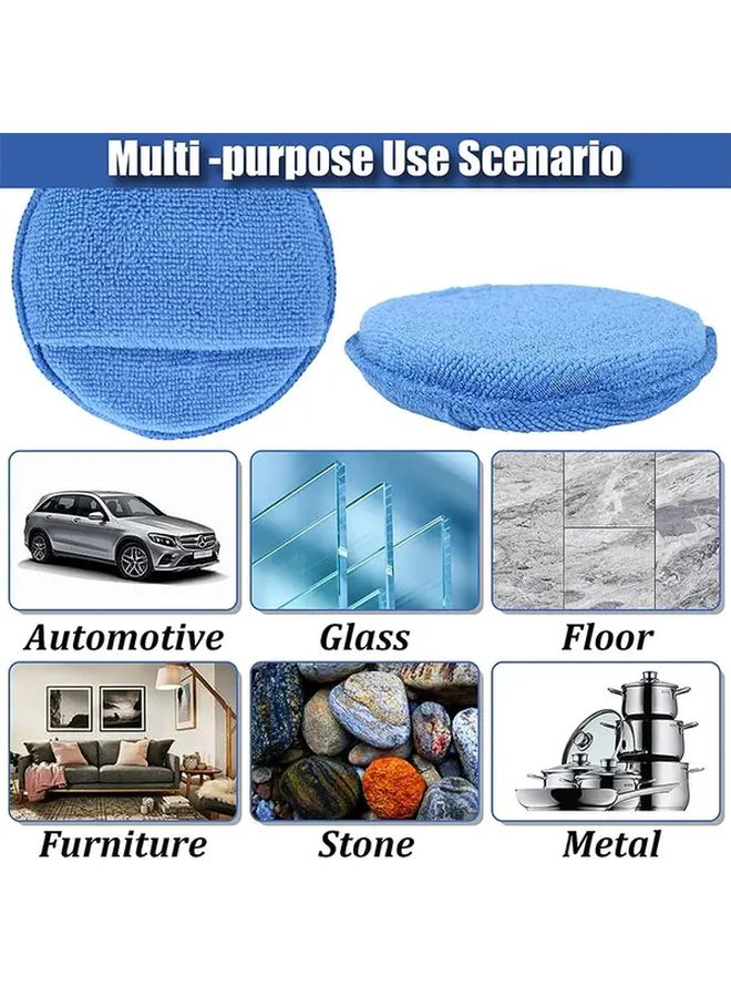 Microfiber Wax Applicator Pad Blue With Finger Pocket for Car Cleaning and Detailing Polishing Foam Pad Fine Polish 1pc - Image 2