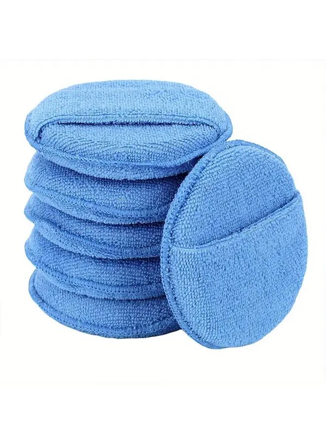 Microfiber Wax Applicator Pad Blue With Finger Pocket for Car Cleaning and Detailing Polishing Foam Pad Fine Polish 1pc - Image 1