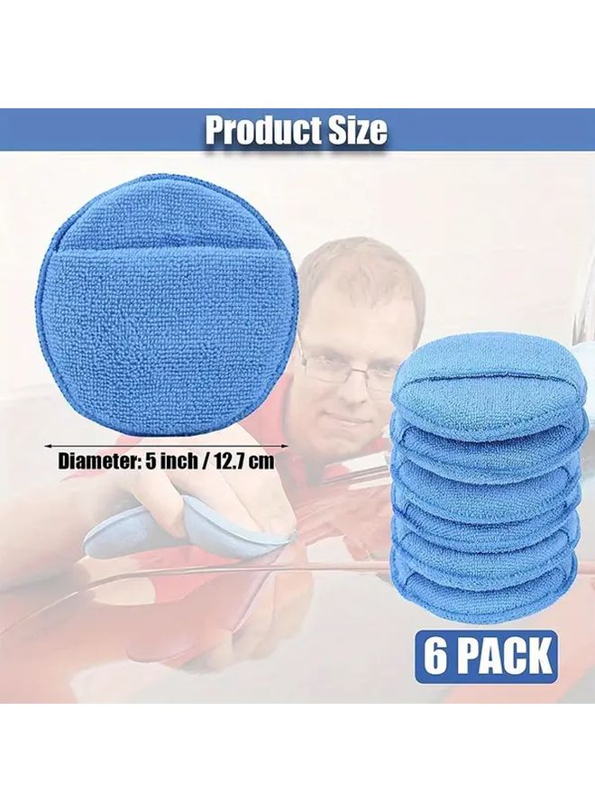 Microfiber Wax Applicator Pad Blue With Finger Pocket for Car Cleaning and Detailing Polishing Foam Pad Fine Polish 1pc - Image 4