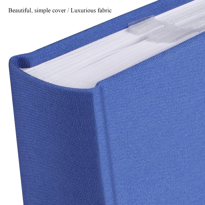 1DOT2 Photo Album with Writing Space 50 Pages 4x6 Photos Hold 200 or 5x7 Pictures Hold 100  Linen Cover Small Photo Book Albums with Memo for Anniversary Wedding Baby (Blue) - Image 3