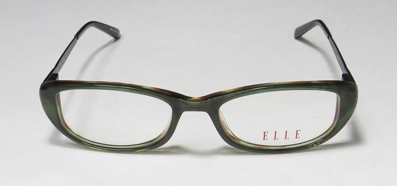 Elle 13351 Womens/Ladies Rectangular Full-rim Flexible Hinges Eyeglasses/Eyewear (49-17-135, Green) - Image 3