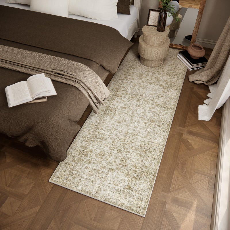 palohom Washable Kitchen Rug Runners for Hallways: 2'x6' Bedroom Runner Rug Non Slip Low-Pile Stain Resistant Soft Carpet Runner for Indoor Entryway Hallways Kitchen Laundry Room Beside Farmhouse - Image 2