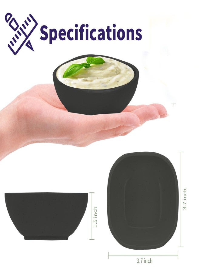 OZY 15 Pack Soy Sauce Dishes, Wheat Straw Small Dessert Bowls,4.5 OZ Unbreakable Dipping Bowls, Small Prep Bowls，Dipping Sauce Cups, Dip Bowls for Side Dish, Snacks, BBQ，Ketchup (black) - Image 2